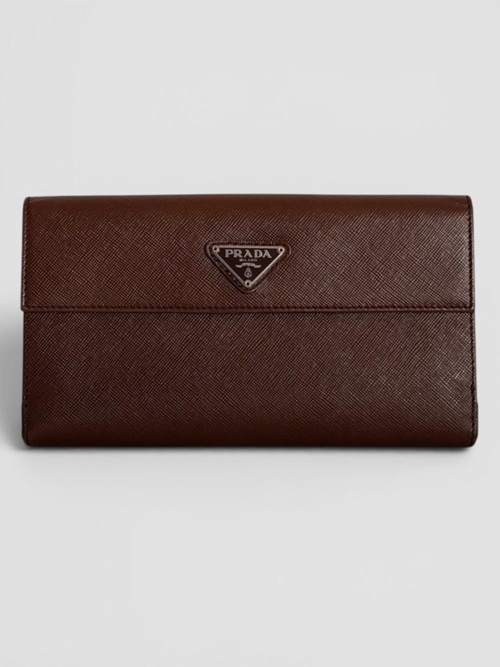 Prada Chocolate Saffiano Leather Wallet